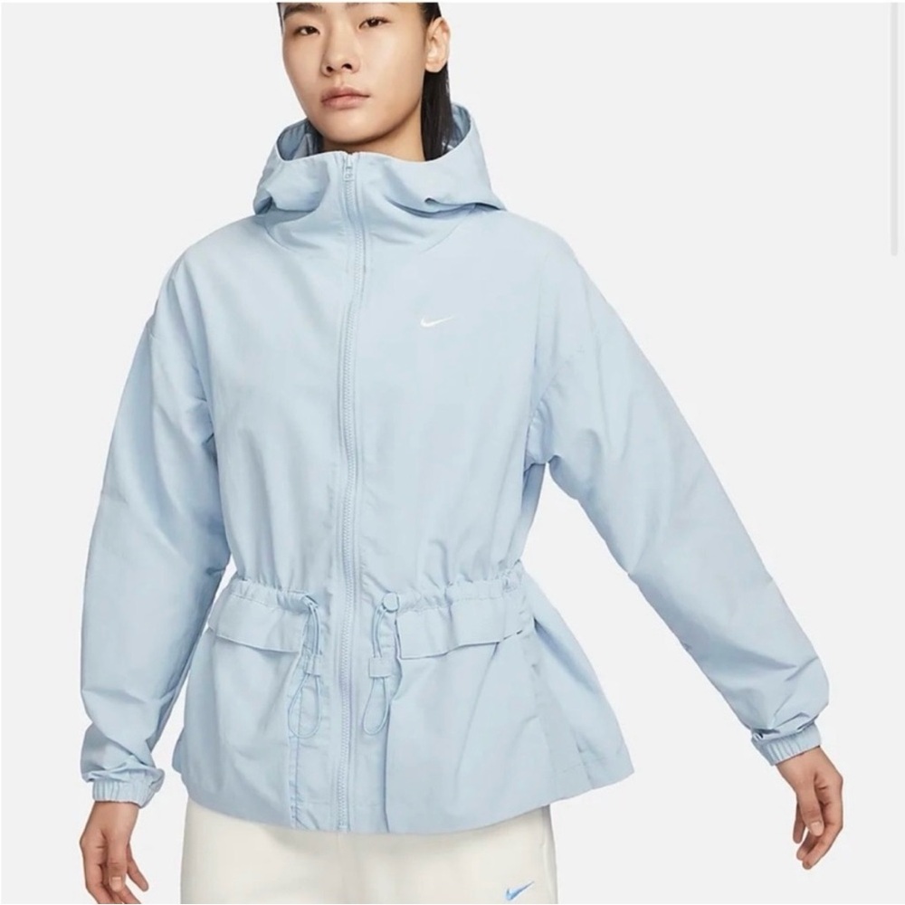 🆕 Nike Women's Baby Blue Oversized Hooded Wind Jacket